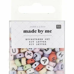 RICO DESIGN - Perles rondes lettres - pastel