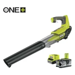 RYOBI - Souffleur 18v turbo jet - vitesse max. Soufflerie 160 km/h - 1 batterie lithium+ 18v 4,0 ah et 1 chargeur rapide 2,0 a
