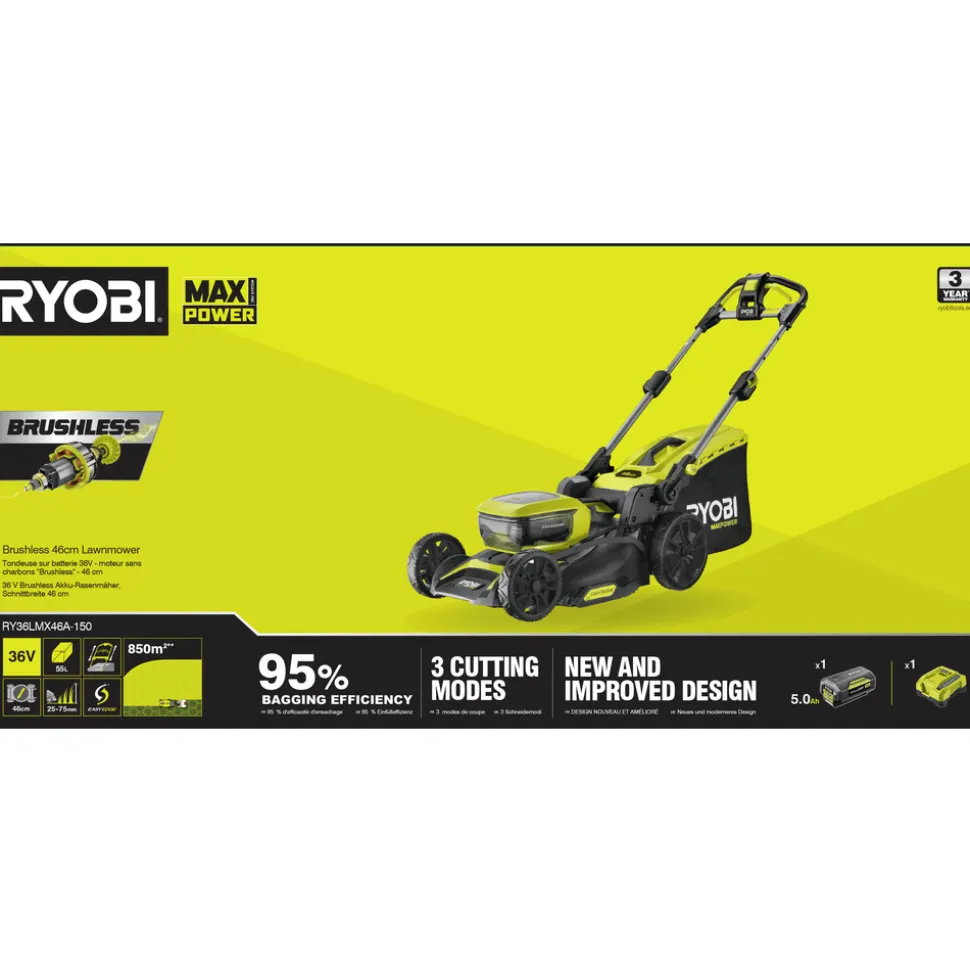RYOBI - Tondeuse à batterie RY36LMXSP46A-150