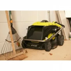 RYOBI - Tondeuse a gazon - poussée 18v one+ - brushless - ø coupe 37 cm - ramassage et mulching + batterie 5,0 ah & chargeur - ry1