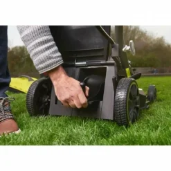 RYOBI - Tondeuse a gazon - poussée 18v one+ - brushless - ø coupe 37 cm - ramassage et mulching + batterie 5,0 ah & chargeur - ry1