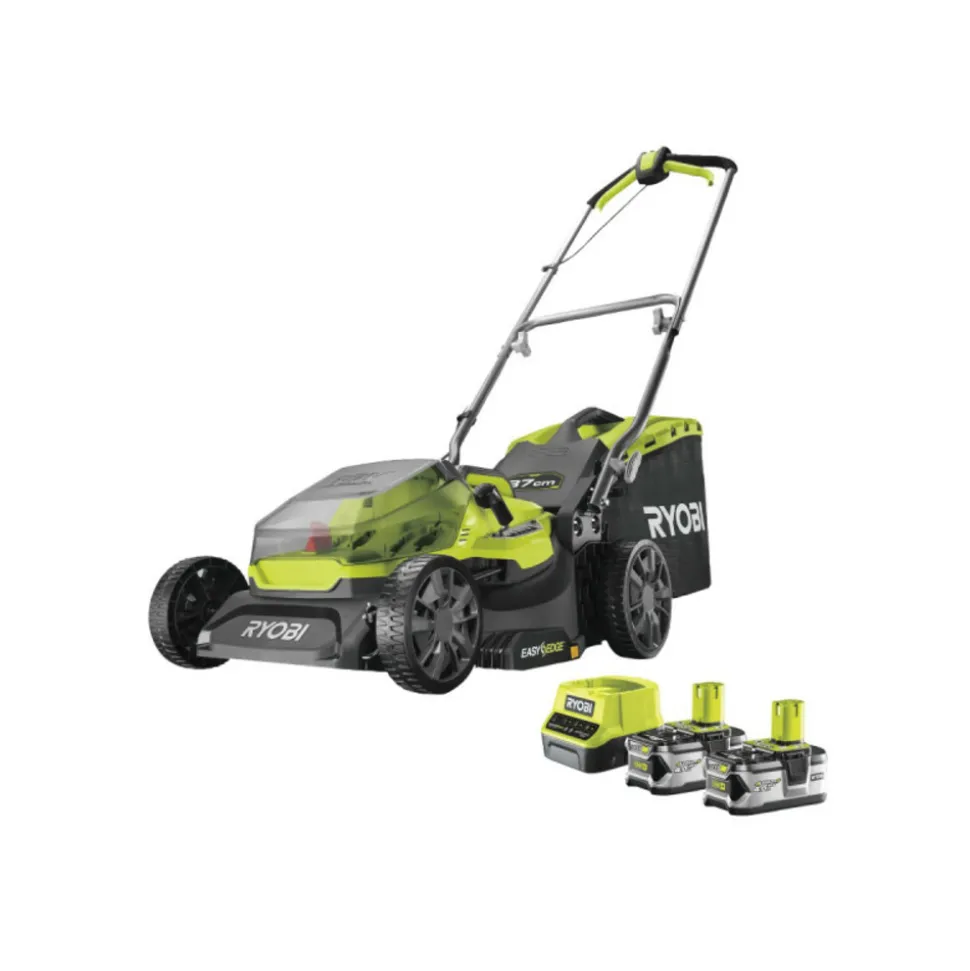 RYOBI - Tondeuse poussée ryobi 18v one+ - 2 batteries 4.0ah - chargeur - ry18lm37a-240