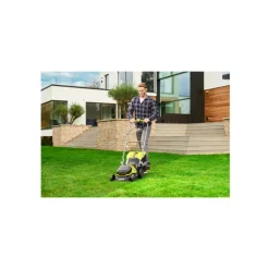 RYOBI - Tondeuse poussée ryobi 18v one+ - 2 batteries 4.0ah - chargeur - ry18lm37a-240