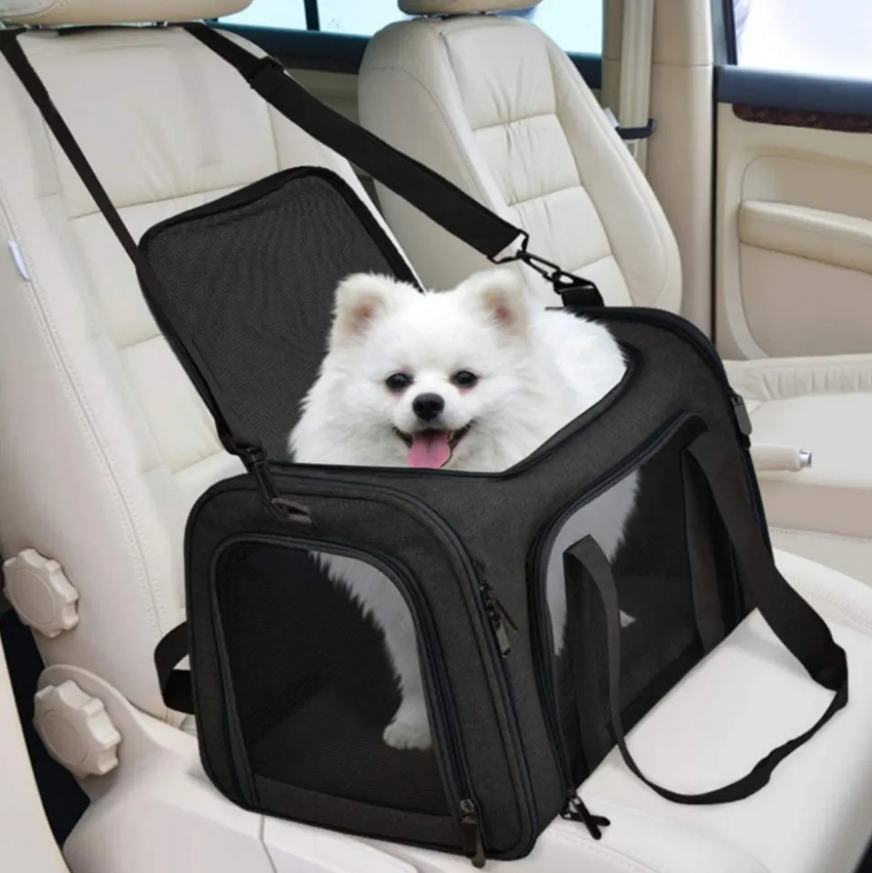 Sac à dos de chat portable et pliable pour sorties noir l downypaws