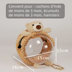 Sac de voyage avec housse pour écureuil, chinchilla, hamster, lapin nain, cochon d'inde, ours - mcboson