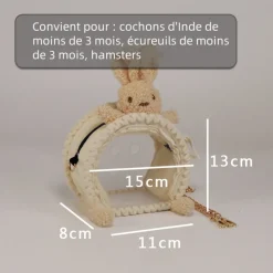 Sac de voyage semi-circulaire pour écureuil, chinchilla, hamster, lapin nain, cochon d'inde - mcboson