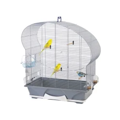 SAVIC - cage petit oiseau Ellipse 50 argent/gris 70x38x75cm
