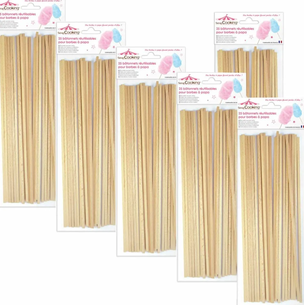 SCRAPCOOKING - 150 bâtonnets pour barbe à papa