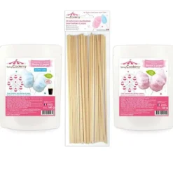 SCRAPCOOKING - Coffret barbe à papa bleu & rose + bâtonnets