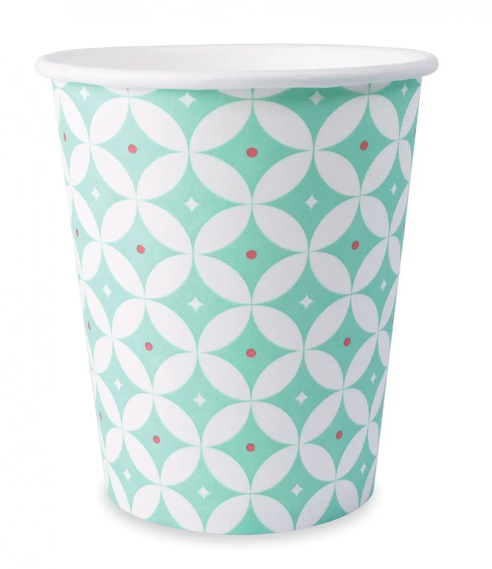 SCRAPCOOKING PARTY - 8 gobelets en carton 25 cl - rosaces