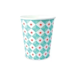 SCRAPCOOKING PARTY - 8 gobelets - géométrie étoiles bleues - 25 cl