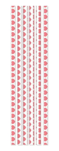 SCRAPCOOKING PARTY - 20 pailles papier - c艙urs rose