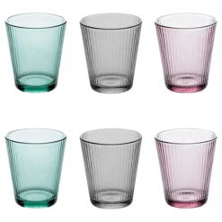 SECRET DE GOURMET - Lot de 6 gobelets en verre "maleau" 24cl multicolore