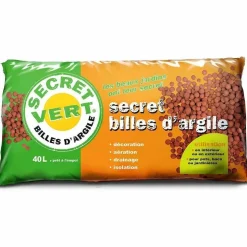 SECRET VERT - Billes d'argile intérieur extérieur 40 litres
