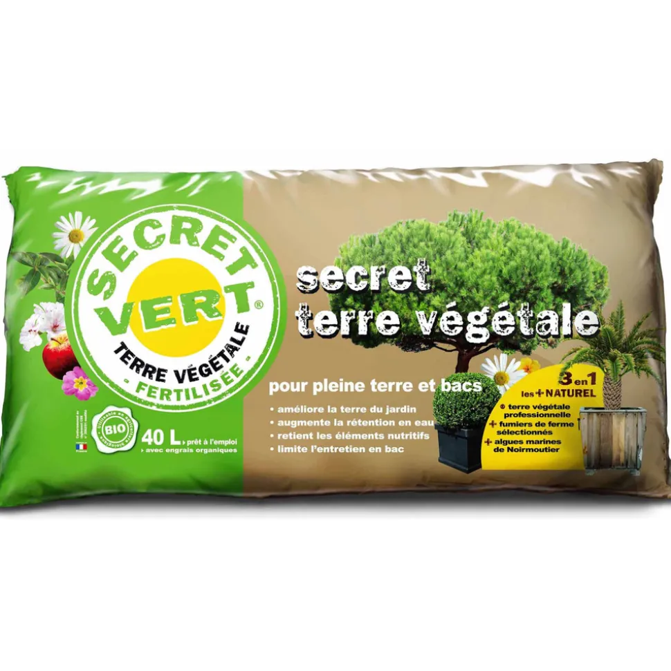 SECRET VERT - Terreau bio secret terre végétale 40 litres