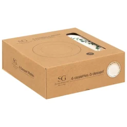 SG SECRET DE GOURMET - Lot de 6 assiettes à dessert "laurier" d19cm