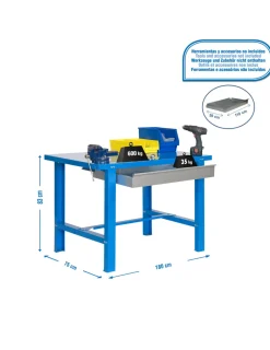 SIMONRACK - Etabli simonwork bt6l metal 1box 1800x735 bleu - 830x1800x730 600kg - simonrack