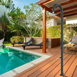 SINED - Douche alu grise led capteur lavepieds eau chaudefroide