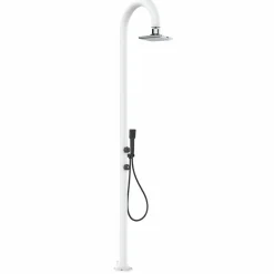 SINED - Douche blanche alu avec led douchette et capteur sans batterie