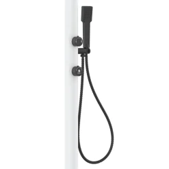 SINED - Douche blanche alu avec led douchette et capteur sans batterie