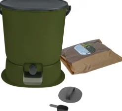 SKAZA - Composteur bokashi essential 15,3l +1kg brain+base-olive