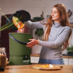 SKAZA - Composteur bokashi essential 15,3l +1kg brain+base-olive