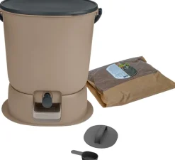 SKAZA - Composteur bokashi essential 15,3l +1kg brain+base-capuccino