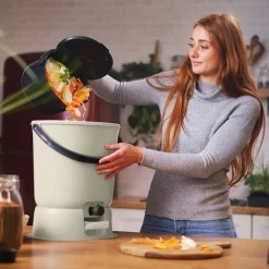 SKAZA - Composteur bokashi essential 15,3l +1kg brain+base-crème