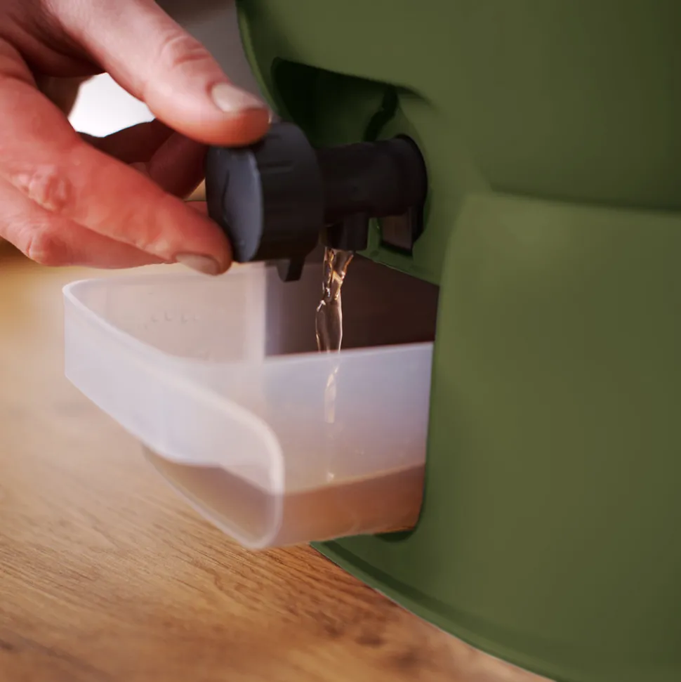 SKAZA - Lot de 2 composteurs bokashi essential 15,3l+1kg de brain+1 base-olive