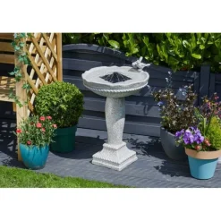 SMART GARDEN - Fontaine solaire bain d'oiseaux aspect pierre