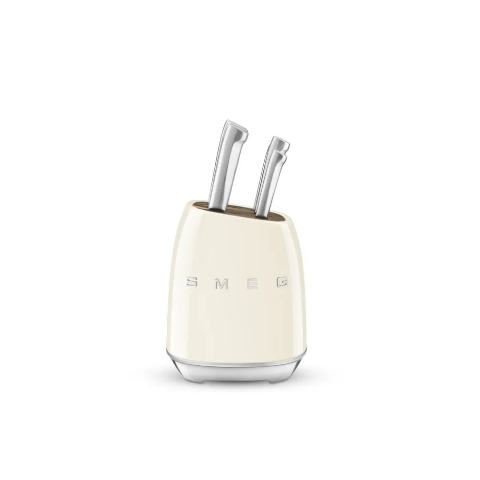 Smeg bloc de 6 couteaux crème - kbsf02cr