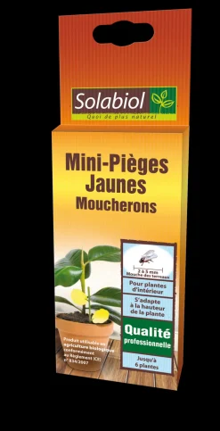 SOLABIOL - Sopiflor - mini-pièges jaunes moucherons discret pour plantes d'intérieur