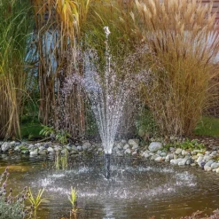 SOLAIREPRATIQUE - Kit pompe solaire bassin jet d'eau pro batt led 2600l-100w avec batterie et anneau led