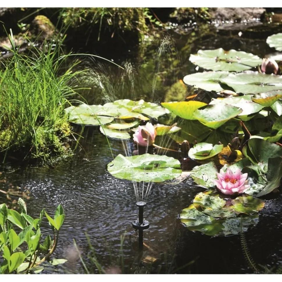 SOLAIREPRATIQUE - Kit pompe solaire bassin avec filtre, batterie et anneau led, 300l-8w