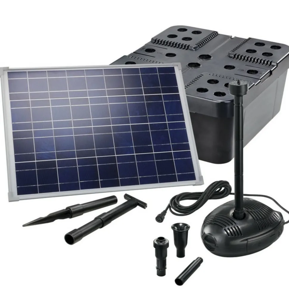 SOLAIREPRATIQUE - Kit pompe solaire bassin avec filtre premium 1700l-50w