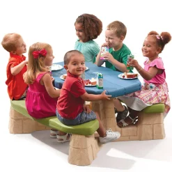 STEP2 - Table de pique-nique avec parasol aqua