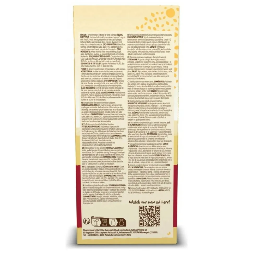 SUPREME PETFOODS - Friandises lapin twiggies - pomme & mûres - supreme tiny friends 100 g