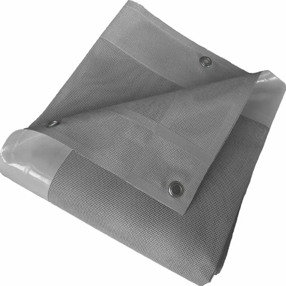 TECPLAST - Bâche brise vue micro-perforée tecplast mp460bv 3,5x4m - grise - garantie 5 ans