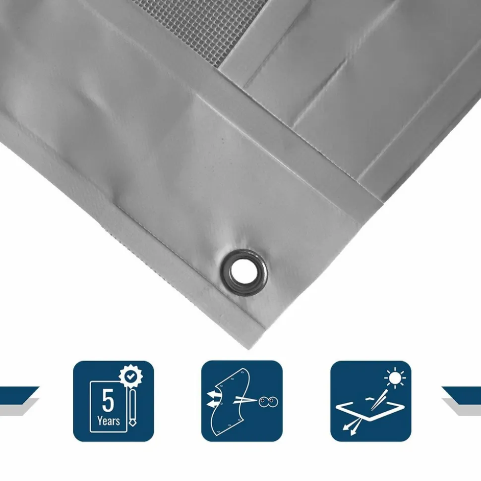 TECPLAST - Bâche brise vue micro-perforée tecplast mp460bv 3,5x4m - grise - garantie 5 ans