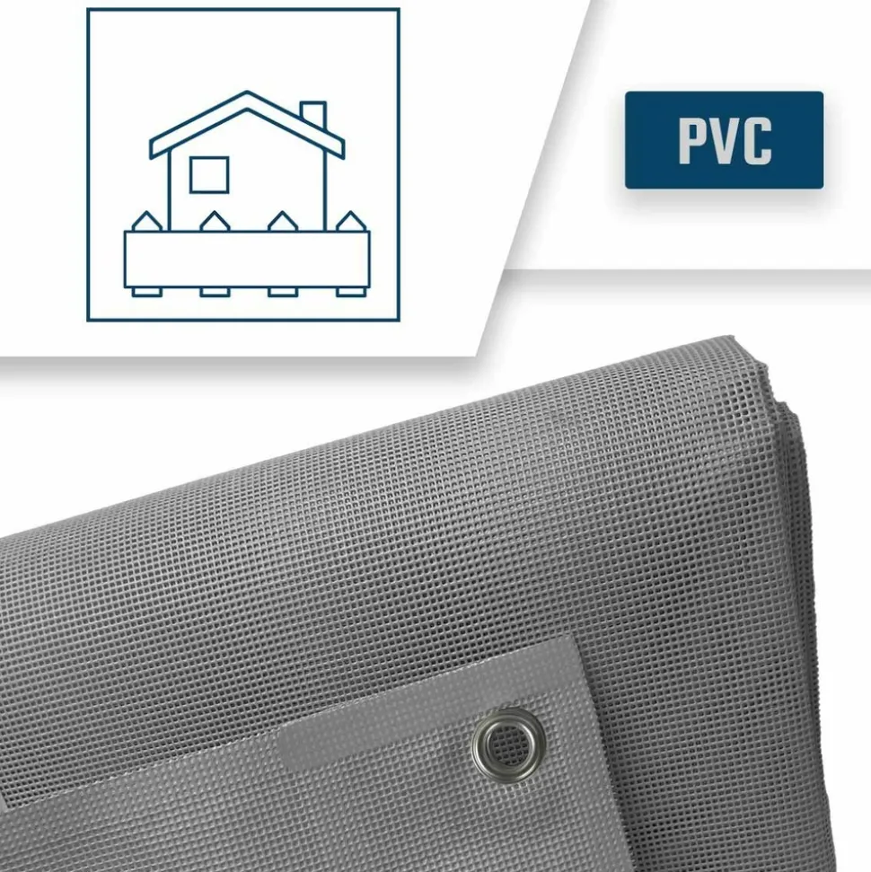 TECPLAST - Bâche brise vue micro-perforée tecplast mp460bv 3,5x4m - grise - garantie 5 ans