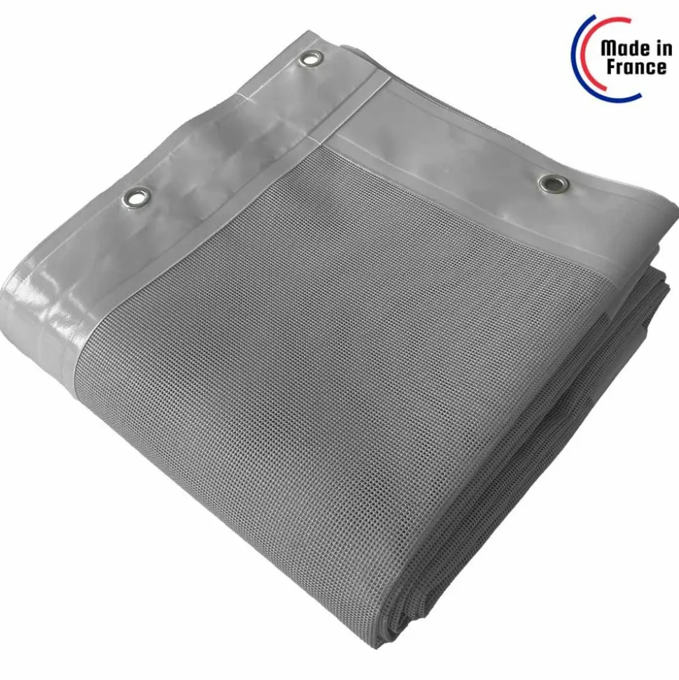 TECPLAST - Bâche brise vue micro-perforée tecplast mp460bv 3,5x4m - grise - garantie 5 ans