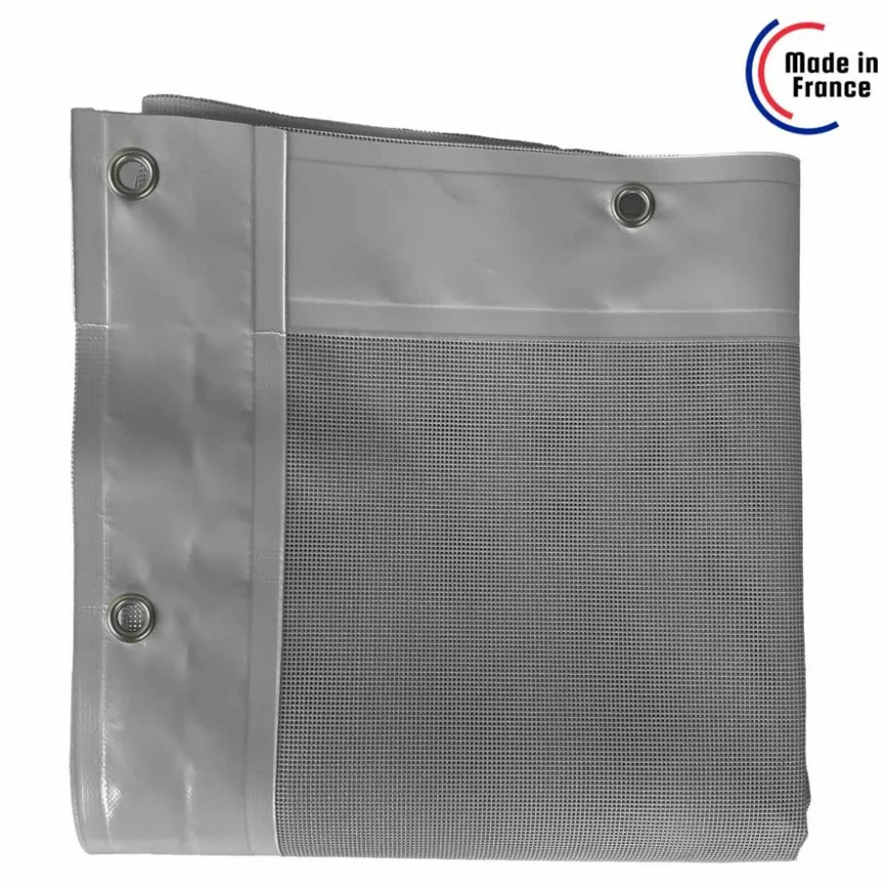 TECPLAST - Bâche brise vue micro-perforée tecplast mp460bv 3,5x4m - grise - garantie 5 ans