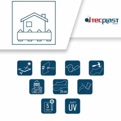 TECPLAST - Bâche brise vue micro-perforée tecplast mp460bv 2,5x3m - verte - garantie 5 ans