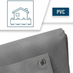 TECPLAST - Bâche brise vue micro-perforée tecplast mp460bv 4x5m - grise - garantie 5 ans