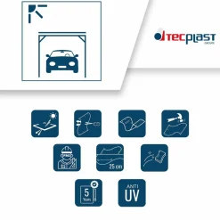 TECPLAST - Bâche carport micro-perforée tecplast mp460cp 3x4 m - verte - garantie 5 ans