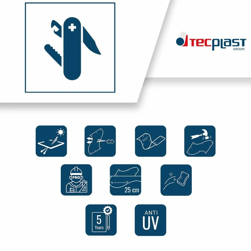 TECPLAST - Bâche micro-perforée tecplast mp460mu 2,5x3 m - verte - garantie 5 ans