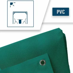 TECPLAST - Toile pergola micro-perforée tecplast mp460pr 3,5x4 m - verte - garantie 5 ans