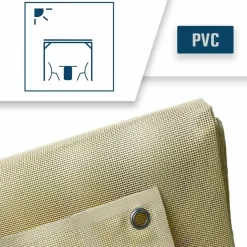 TECPLAST - Toile pergola micro-perforée tecplast mp460pr 3,5x4 m - ivoire - garantie 5 ans