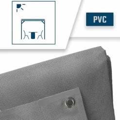 TECPLAST - Toile pergola micro-perforée tecplast mp460pr 3x3 m - grise - garantie 5 ans