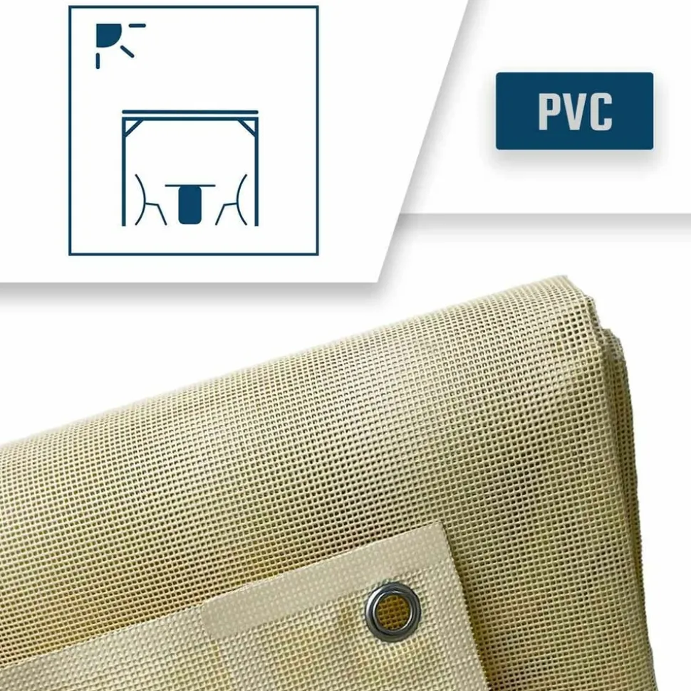 TECPLAST - Toile pergola micro-perforée tecplast mp460pr 4x4 m - ivoire - garantie 5 ans